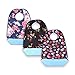 Waterproof Adult Bibs for Eating, Washable Resuable Elder Clothing Protector Set with Vinyl Backing, Large Crumb Catcher and Adjustable Snap Closure (3 Pack)