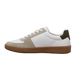 Ben Sherman Men's Hyde Sneaker, White/Olive/Gum, 10