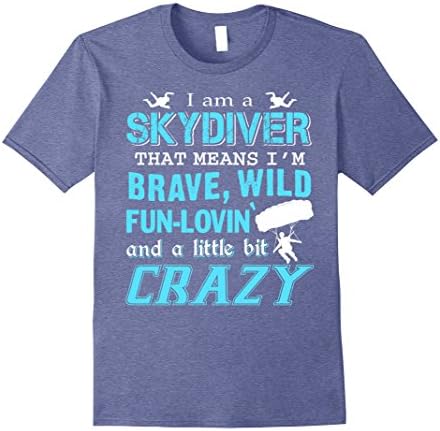 Men's I Am A Skydiver T Shirt, Crazy Skydiver T Shirt Medium Heather Blue