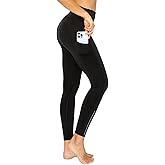 Leggings Depot Women's High Waisted Reflective Yoga Pants with Pockets Athletic Leggings