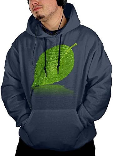 Men A Leaf Is On The Water Jogging 2018 New Style Hoodie Hooded Sweatshirt Size M Navy
