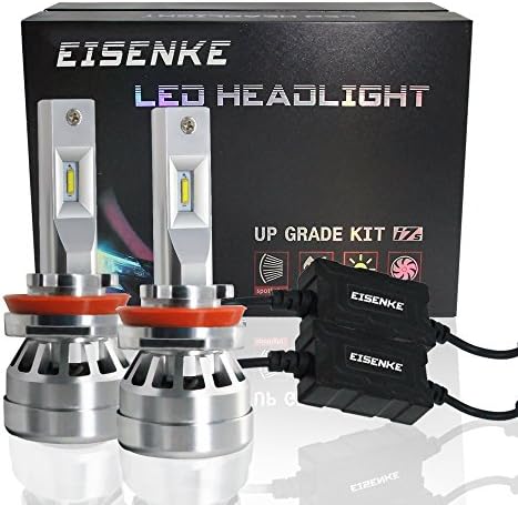 EISENKE Led Headlight Bulbs H11 fog lights i7S, For auto Cars Super Bright Conversion Kit Headlamps High Beam 40w low Beam 20W -80W 8000lm 6000K Cool White FLP chip