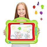 Magnetic Drawing Board, Geekper Green Erasable Colorful Magna Doodle Drawing Board Toys for Kids Writing Sketching Pad, with 5 Shape Stamps