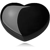 MAIBAOTA 45 mm Black Obsidian Stone Large Heart Stone Healing Crystals Gifts for Women Natural Reiki Gemstone Polished Heart Shaped Rocks Meditation