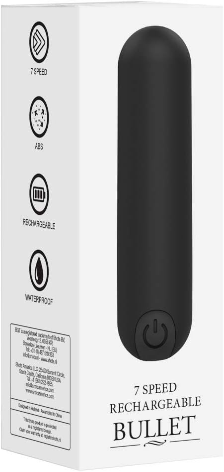 Shots 7 Speed Rechargeable Bullet, Black, 31 g - Image 3