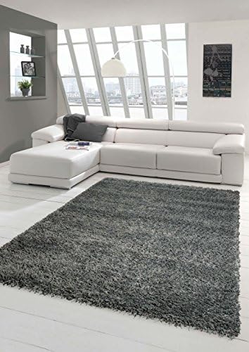 Shaggy Teppich Hochflor Langflor Teppich Wohnzimmer Teppich Gemustert In Uni Design Grau Grosse 160x230 Cm Amazon De Kuche Haushalt