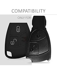 Kwmobile Car Key Cover para Mercedes Benz - Funda protectora de silicona para Fob para Mercedes-Benz 2-3 Button Key Car - Negro