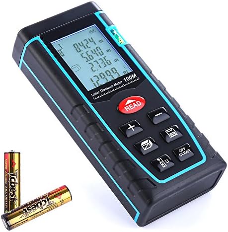 TOOLTOO 328ft Laser Distance Measure Handheld Laser Distance Meter Portable Laser Measuring Device Multi-functional Laser Tape Measure Rangefinder with LCD Backlight Display Design