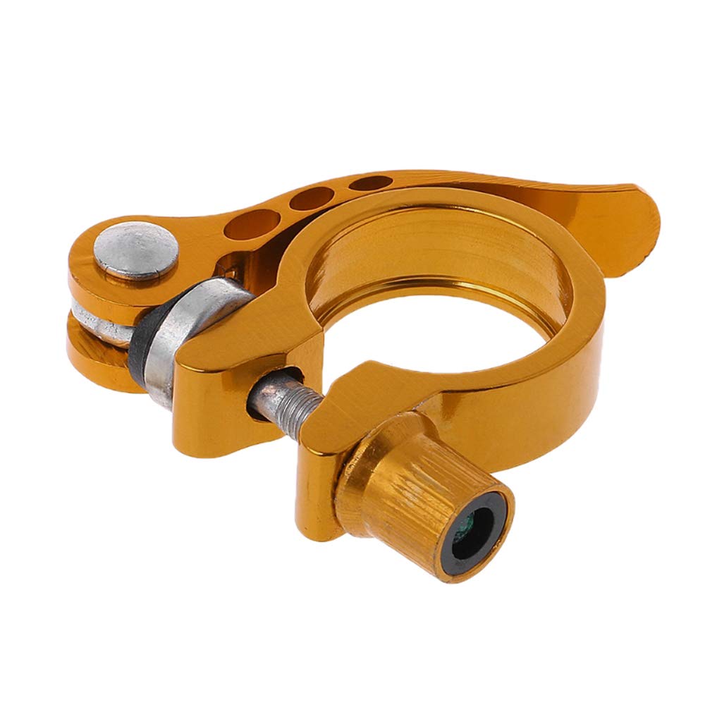 IKAAR Bike Seat Post Clamp Aluminium Alloy Seatpost Collar Quick Release MTB Bike Seat Post Clamp 28.6mm Gold
