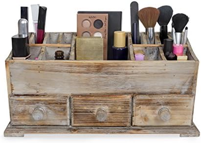 Vanity Drawer Beauty Organizer 3 Drawers Wooden Cosmetic Storage