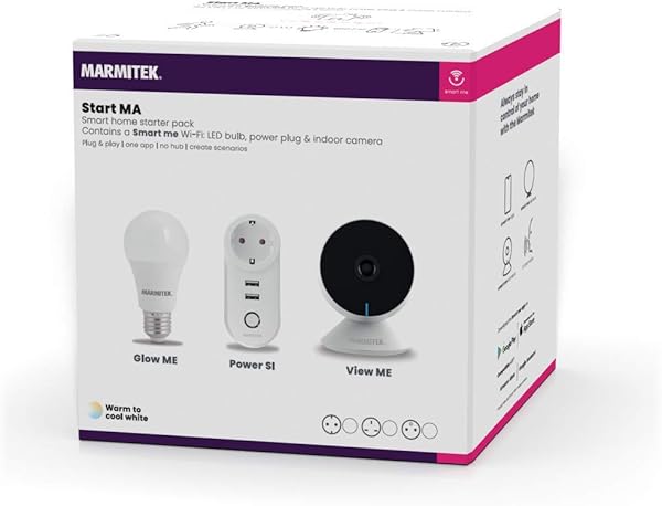 Marmitek Smart me   Start MA  Smart Home Starter Kit   View ME Cmara Interior Enchufe Power SI Zwischen lmpara LED Glow ME WiFi