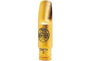 Theo Wanne Earth 2 Alto Saxophone Pro-Level Mouthpiece - 24 Carat Gold Plated - Long Roll Over Baffle - Medium-Bright Sound - Small Chamber Includes Reed Replacer Cap
