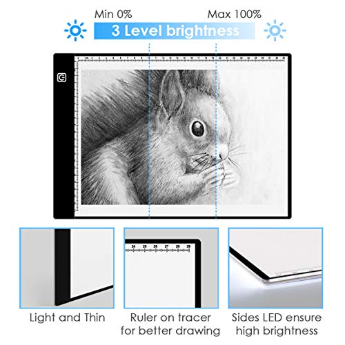 Tracing Light pad, Kids Toys for 2-12 year olds Boys and Girls A4 Ultra-Thin Portable LED Light Box Light-up Tracing Pad,Christmas Gifts and Top Toys for Boys and Girls Ages 6, 7, 8, 9,10