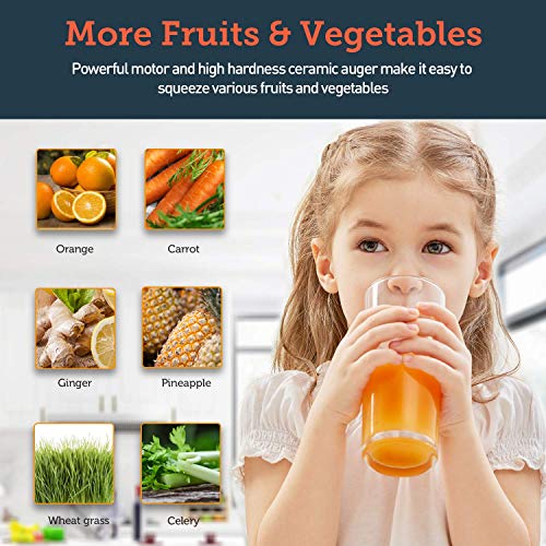 Juicer Machines, MEOMY Slow Masticating Juicer Extractor, Ceramic Auger