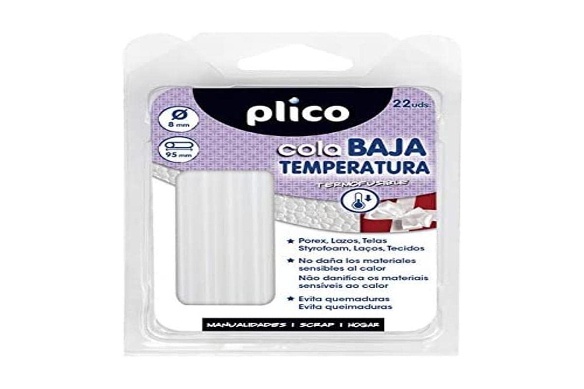 Flexible hot melt bar Glue Low Temperature 8 mm Diameter x 95 mm high Blister Pack of 22 Units