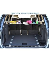 JOYSKY Organizador de maletero con bolsillos de almacenamiento grandes, organizador de asiento trasero para más espacio en el maletero