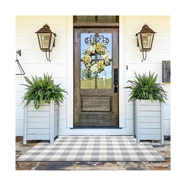 Ailsan Buffalo Plaid Checkered Rug Outdoor Layered Doormat 3' x 5