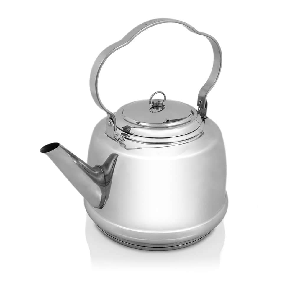 Petromax Tea Kettle - Teapot for Various Hobs and Open Fire - Multilayer Base for Fast Boiling Water - Stainless Steel - 3 Litres