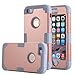 iPhone SE Case, Pandawell? Hybrid Heavy Duty Shockproof Full-Body Protective Case with Dual Layer [Hard PC+ Soft Silicone] Impact Protection for Apple iPhone SE / iPhone 5 SE - Rose Gold/Grey