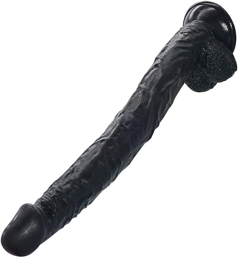 MXYLYM9 Hǎndhěld Rǒtǎtǐng, Black Big Stick Packing Play Super Dual Toy Designed for Body Silicone Happy Female Thrust L:15.74"