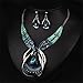 Girl Era Big Drop Sapphire Retro Elegant Style Necklace Earring Sets Wedding Party
