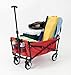 YSC Wagon Garden Folding Utility Shopping Cart,Beach Red