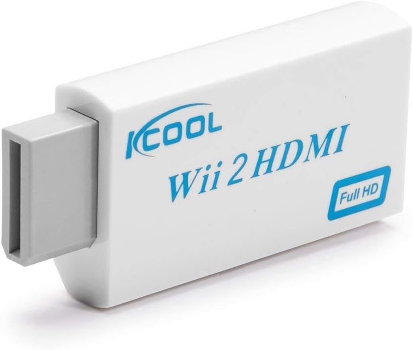 KCOOL Wii to HDMI Converter Output Video Audio Adapter - Supports All Wii Display Modes (NTSC 480I, 480P,PAL 576I), Best Compatibility and Stability (White)