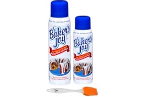 Baker's Joy Original No-Stick Baking Spray with Flour, 12 Ounce and 5 Ounce Cans (Pack of 2) - with Make Your Day Basting Brush