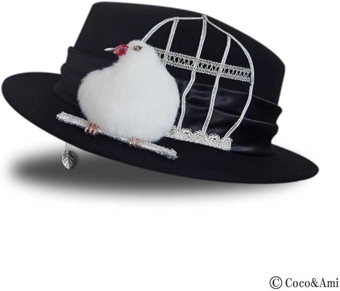 Amazon Coco Ami こことあみ Loveんちょー 冬ハット 白文鳥 黒カンカン ハット 通販