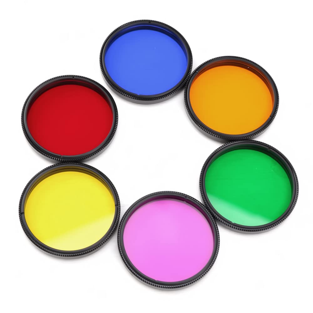 Starboosa 6 PCS 2 inches Telescope Eyepiece Filter Kit - Moon Filter & Five Color Filters - Enhancing Lunar Planetary Vision & reducing Light Pollution - Essential for Astronomical observations