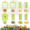 FUKTSYSM-Mandolin-Slicer-Newest-Design-Vegetable-Chopper-11-in-1-Mandoline-Slicer-Adjustable-Vegetable-Cutter-Vegetable-Cutter-with-Julienne-Grater-Include-Clean-Brush-and-Hand-Guard FUKTSYSM Mandolin Slicer - Newest Design Vegetable Chopper, 15 in 1 Mandoline Slicer Adjustable Vegetable Cutter…