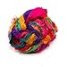 Darn Good Yarn Recycled Handmade Sari Silk Ribbon Tibet Jewels Multicolor Yarn | Silk Ribbon Knitting Yarn, Crochet Yarn, Jewelry Making, Weaving Yarn, Gift Wrapping Ribbon | 100 gram, 130 Feet