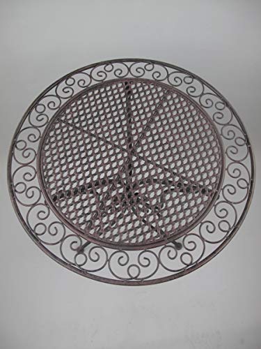 linoows Gartengarnitur, 3-teilige Sitzgruppe, Gartenmöbel-Set Rustiko, Eisen, Braun – Bild 5