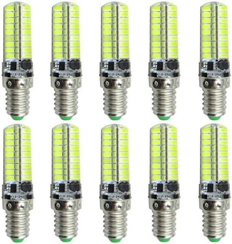 Pack 10,E14 LED Bulb AC12V or DC12-24V 4W 360 Lumens 72 5730 SMD Silicone Crystal Lamp Chandelier (White 6000K~6500K