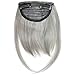 REECHO Fashion Full Length Synthetic 1 Piece Layered Clip in Hair Bangs Fringe Hairpieces Hair Extensions Color – Silver Graythumb 4