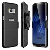 Galaxy S8 Case, Rhidon Case Combo Super Slim Hard Shell Layer Holster Open-Face Sport Case with Holster Kickstand and Locking Belt Swivel Clip for Samsung Galaxy S8 (black)