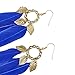 Pandahall 1 Pair Dark Blue Fashion Feather Earrings with Brass Earring Hooks Dangle Earrings for Women Lady Gifts ¡­