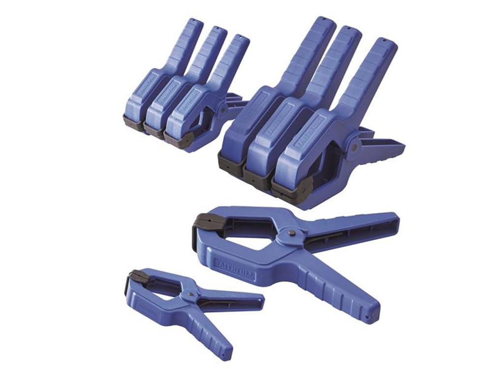 Faithfull 8 Piece Spring Clamp Set: 4 x 50mm 4 x 75mm Clamping Force: 12kg & 15kg