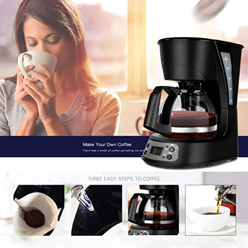 YAeele Filterkaffeemaschine, 0.6L Kapazität Kaffeemaschine Programmierbare 24-Stunden-Timer mit LCD-Display, 600W… – Bild 4