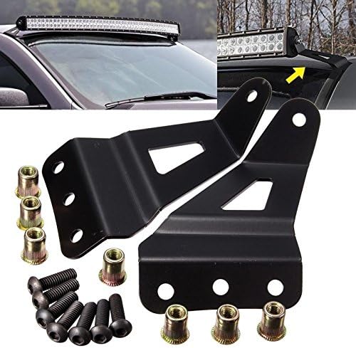 KATUR 50Inch Curved LED Upper Windshield Light Bar Mounts for GM Pickup and SUVs for 2007-2013 4WD/2WD Chevrole Silverado 1500/2500HD/ 3500HD Pickup/ 4WD/2WDTahoe/Suburban/Avalanche