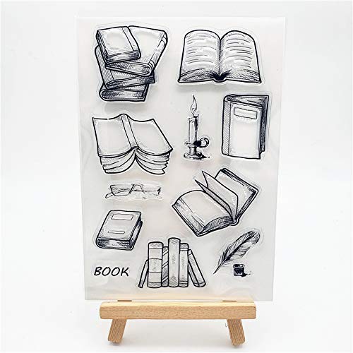 WooYangFun Craft 1pcs Book Collection Back to School Clear Stamp for Card Making Decoration and Scrapbooking 11x16cm