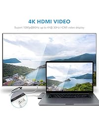 Estación de base tipo C 8 en 1 con 4 K HDMI, 3 puertos USB 3.0, Gigabit Ethernet, puerto de carga PD, lector de tarjetas SD Micro para MacBook Pro 2016 y 2017