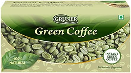 Gruner Natural Arabica Unroasted Green Coffee Powder Sachet Each 3 Gram