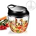 PARTNERO Manual handheld Food Chopper,Vegetables Fruits Chopper,Onion Chopper pull string,Blender With 5 Stainless Steel Blades to Chop Meat, Garlic,Salad,Cheese,Milkshake, Nut,No Electricity Required