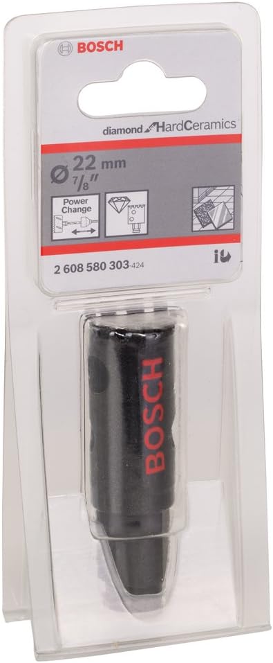 Bosch Professional 1x Diamond Hole Saw for Hard Ceramics (for Stone Tiles, diameter 22 mm, Accessories for Impact Drills) - Image 4