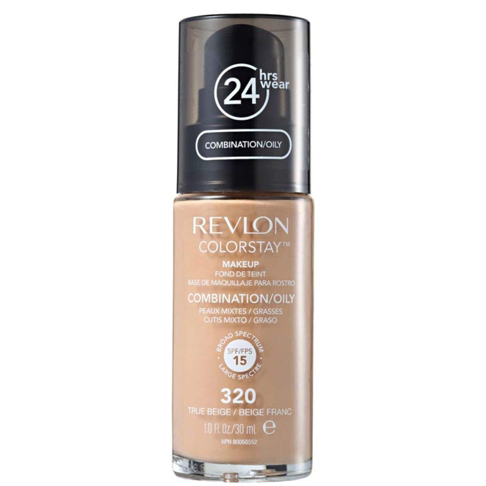 2 x Revlon Colorstay Pump 24HR Make Up SPF15 Comb/Oily Skin 30ml - True Beige