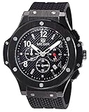 Megir Men's Sport Silicon Band Chronograph and Calendar Function Luminous Quartz Wrist Watch
