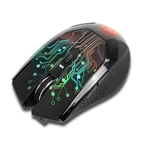 ENHANCE Wireless LED Gaming Mouse with Adjustable 3500 DPI, Precision Optical Sensor, Ergonomic Profile, Multi-Color Lighting - Great for League of Legends, Dota 2, Fortnite & More
