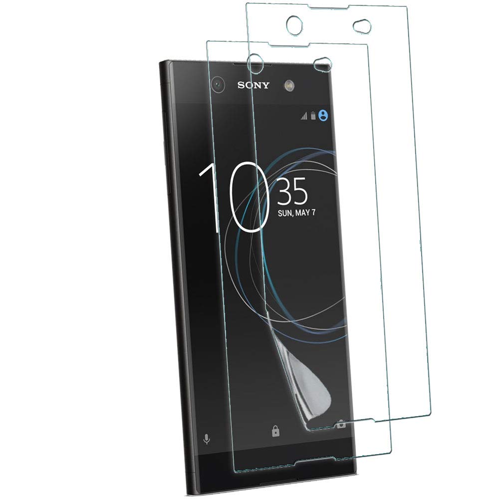 TECHGEAR [2 Pack] Screen Protectors to fit Sony Xperia XA1 Ultra [ghostSHIELD Edition] Genuine Reinforced Flexible TPU Screen Protector Guard Covers with Full Screen Coverage inc Curved Screen