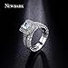NEWBARK Gorgeous 18k White Gold Plated Band Women's Ring Sets With Princess Cut 1.25ct CZ Diamond For Wedding, Engagement, Anniversary, Party, Daily Size 5.5 / 6 / 6.5 / 8 / 9 / 10 / 11